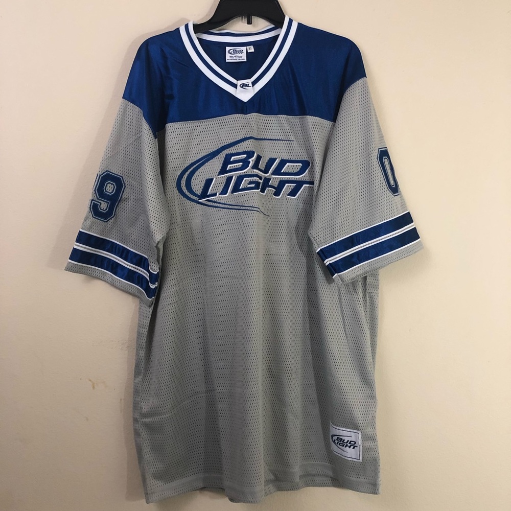 Bud Light football Jersey 09 Size XL Royal Blue